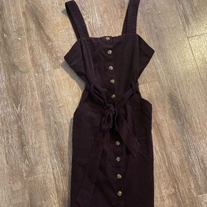 Corduroy Dress purple with buttons